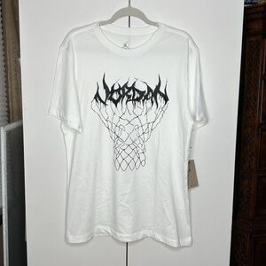 Jordan Sport Dri-Fit Graphic Short Sleeve T-Shirt Mens Sz Large White/Black NEW